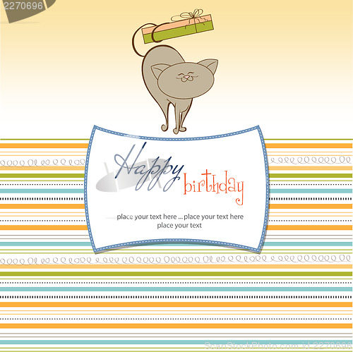 Image of birthday card with little cat