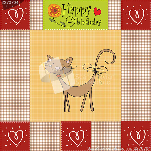 Image of birthday card with funny cat