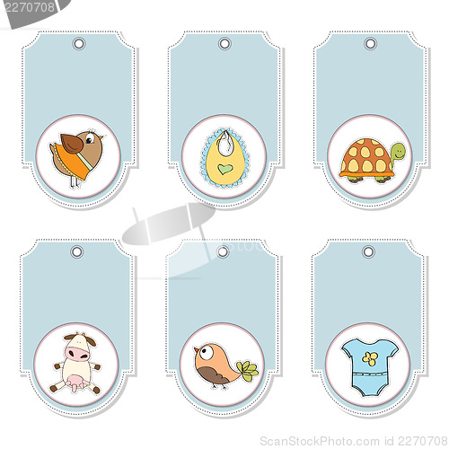 Image of cartoon animals labels set