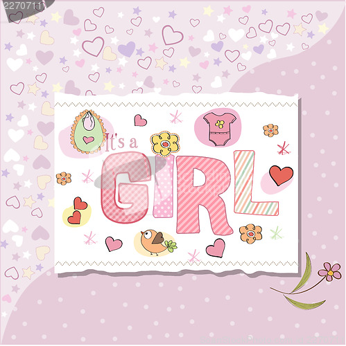 Image of baby girl shower card