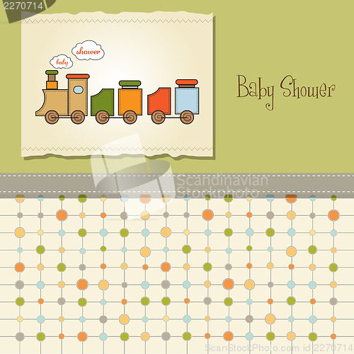Image of baby  shower card with toy train