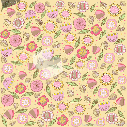 Image of seamless pattern background with flowers