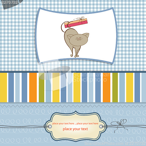 Image of birthday card with little cat