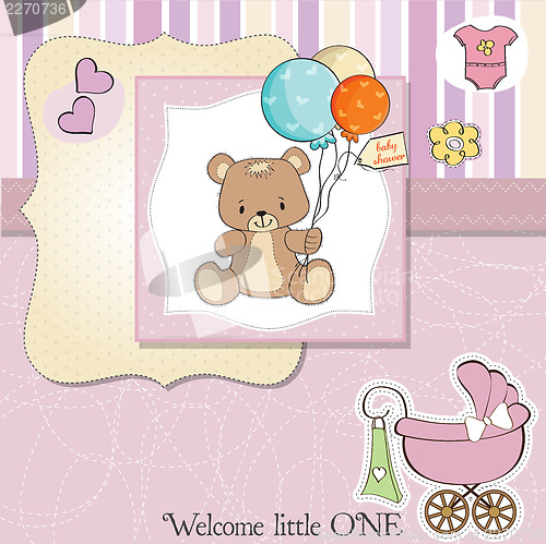 Image of romantic baby girl announcement card