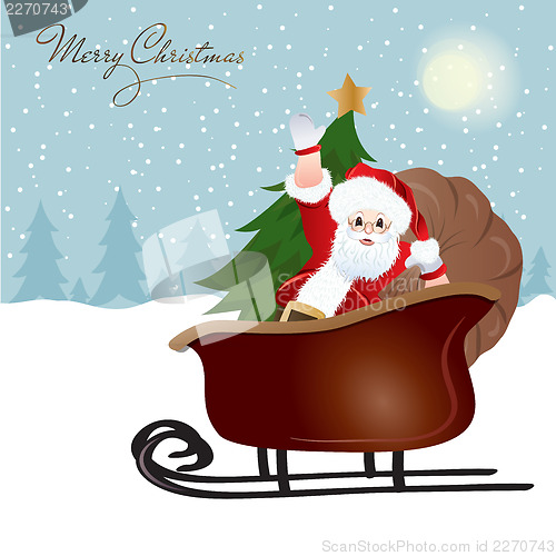 Image of Santa Claus, greeting card design