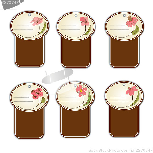 Image of floral labels set