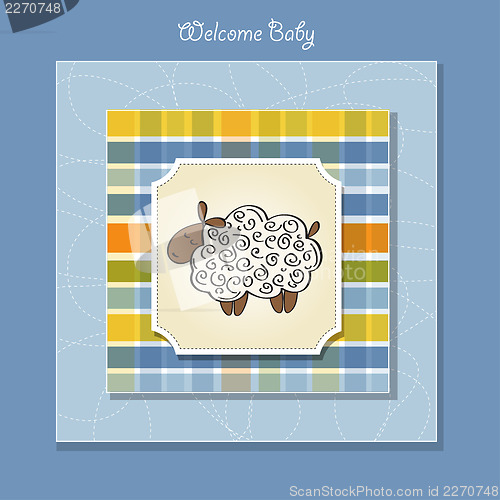 Image of cute baby shower card with sheep