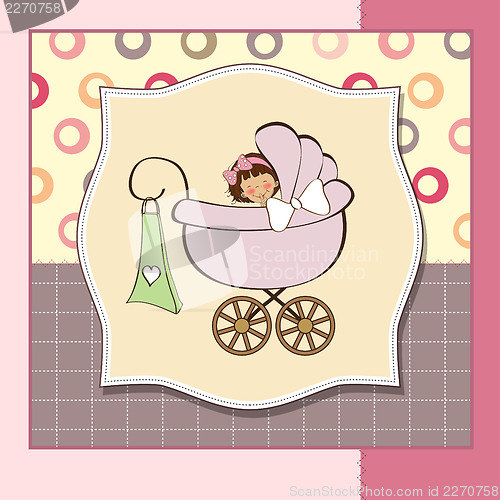 Image of baby girl announcement card