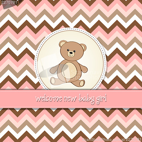 Image of baby shower card with teddy