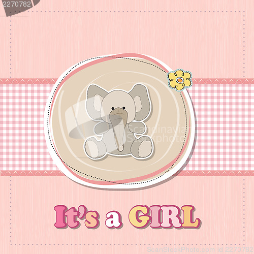 Image of romantic baby girl announcement card