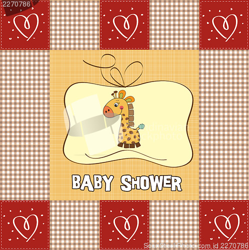 Image of new baby announcement card with giraffe