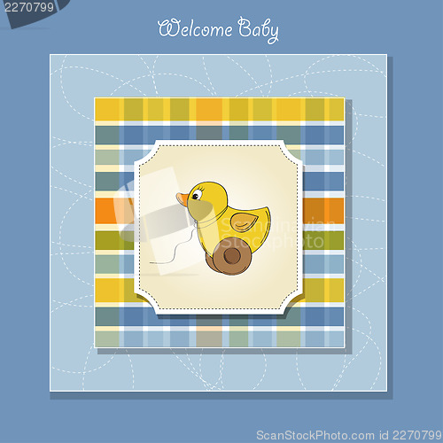 Image of welcome card with duck toy