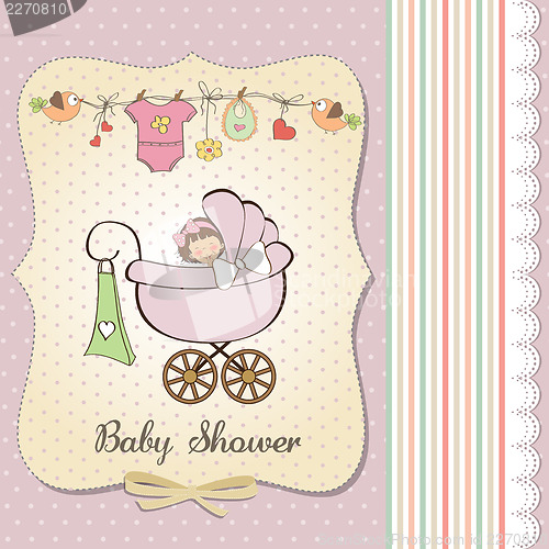 Image of baby girl announcement card