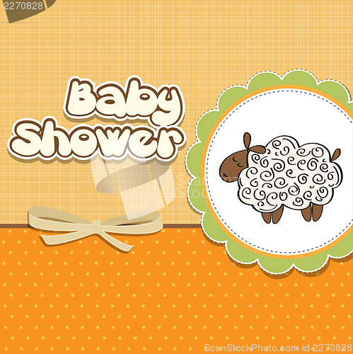 Image of cute baby shower card with sheep