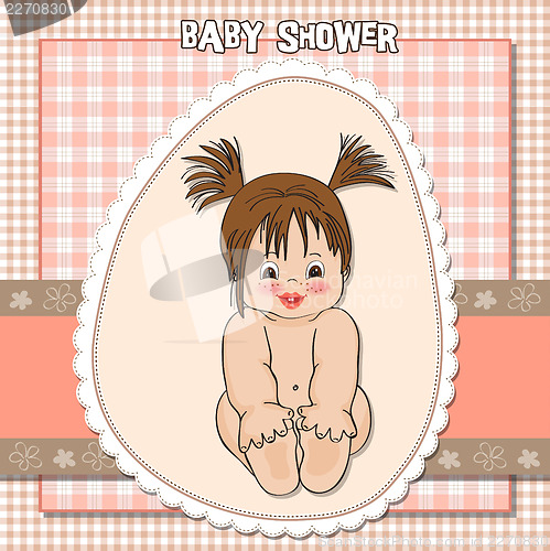Image of baby girl shower card