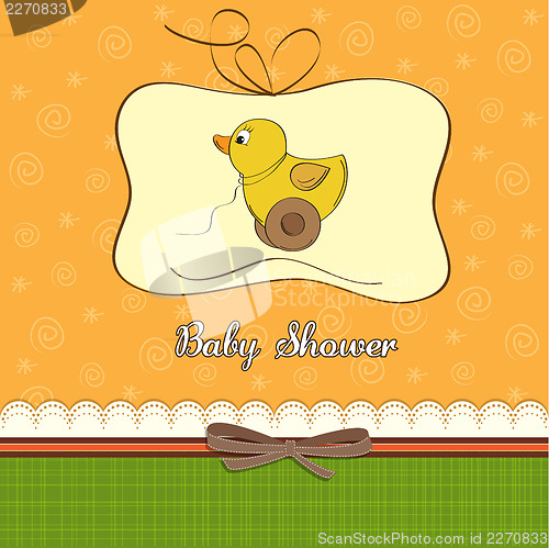 Image of welcome card with duck toy