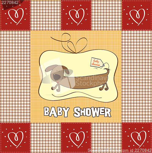Image of funny shower card with long dog