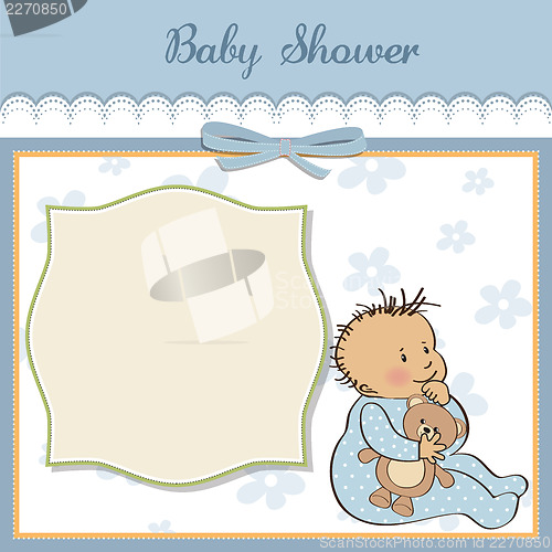 Image of baby announcement card with little boy