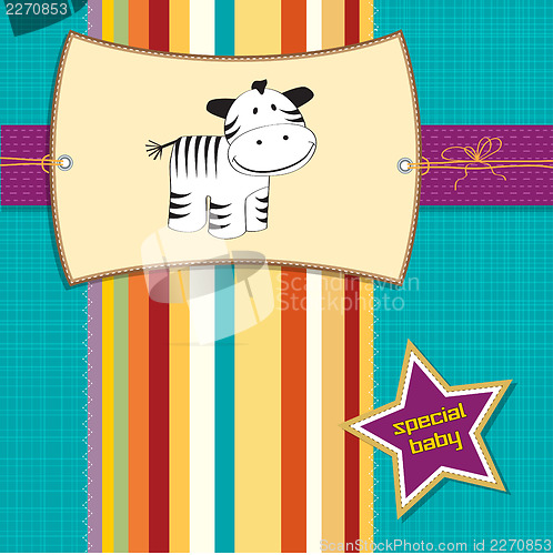 Image of cute baby shower card with zebra