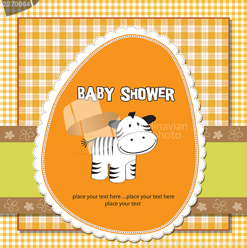 Image of cute baby shower card with zebra