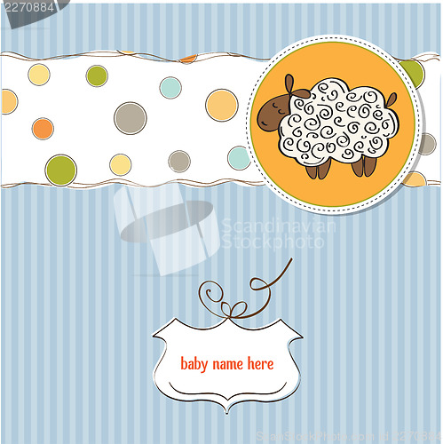 Image of cute baby shower card with sheep