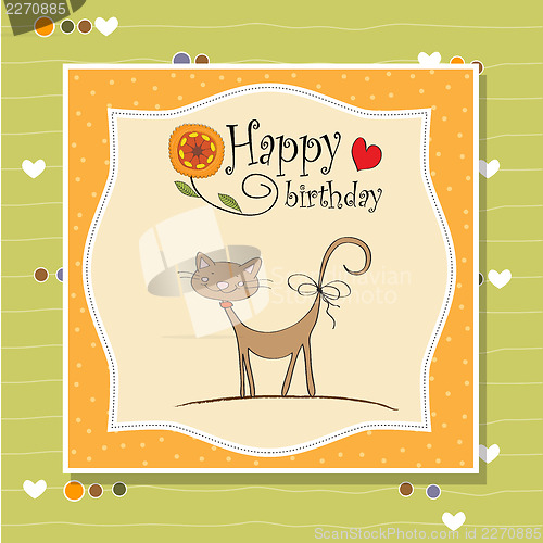 Image of birthday card with funny cat
