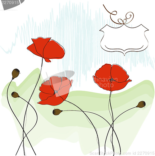 Image of poppies floral background