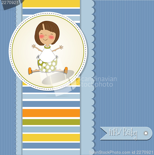 Image of  baby girl announcement card
