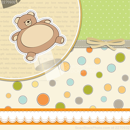 Image of baby shower card with teddy
