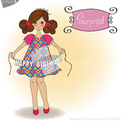 Image of cute little girl wishing you happy birthday