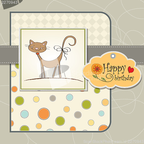 Image of new baby shower card with cat