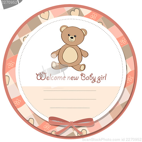 Image of baby shower card with teddy