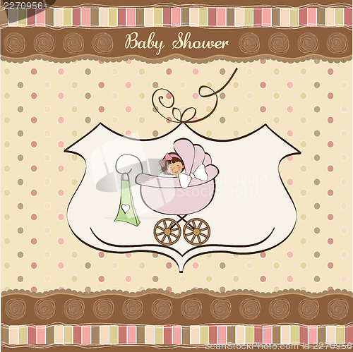Image of baby girl announcement card
