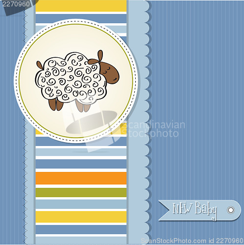 Image of cute baby shower card with sheep