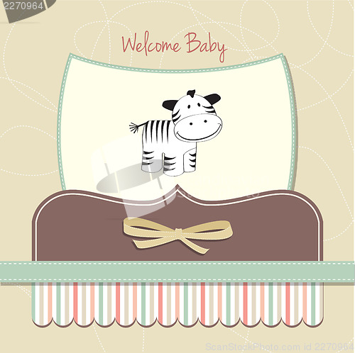 Image of cute baby shower card with zebra