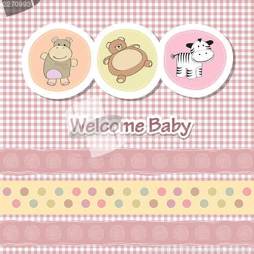 Image of baby shower card with funny animals