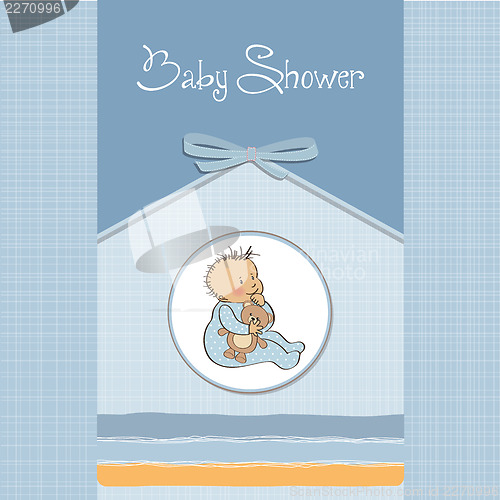 Image of baby announcement card with little boy