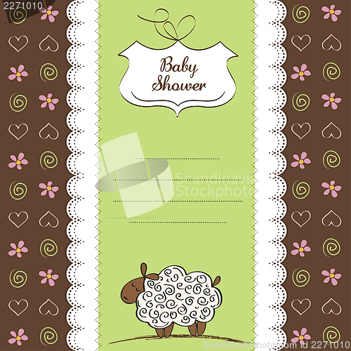 Image of cute baby shower card with sheep