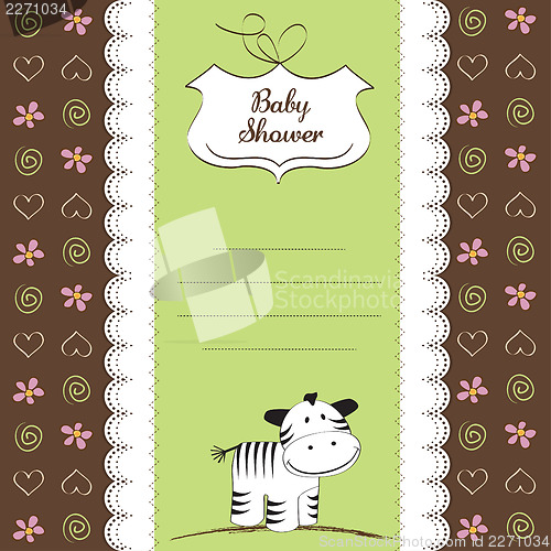 Image of cute baby shower card with zebra