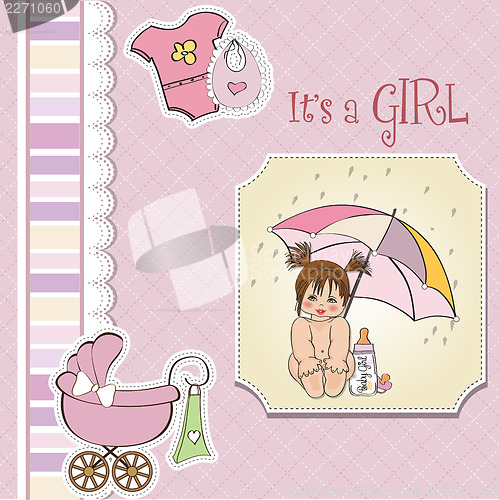 Image of baby girl shower card