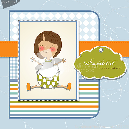 Image of new baby girl announcement card