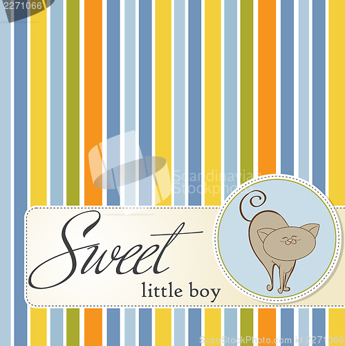 Image of baby shower card with cat