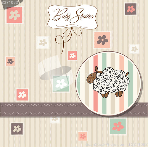 Image of cute baby shower card with sheep