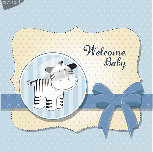 Image of cute baby shower card with zebra