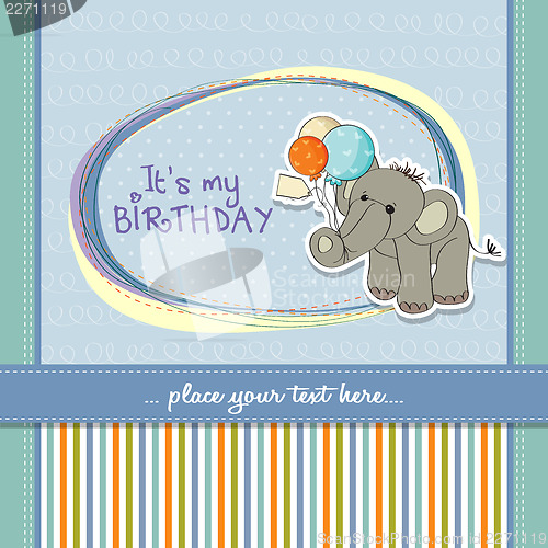 Image of baby boy birthday card with elephant