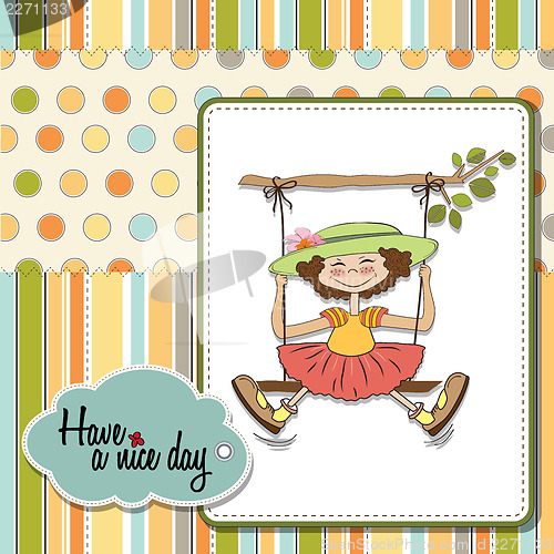 Image of funny girl in a swing