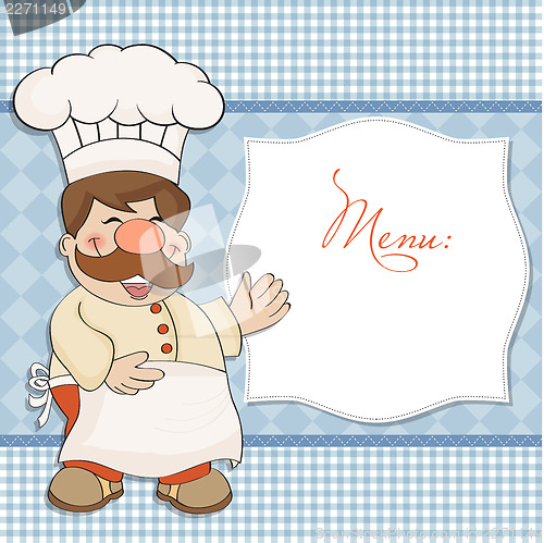 Image of Background with Smiling Chef and Menu