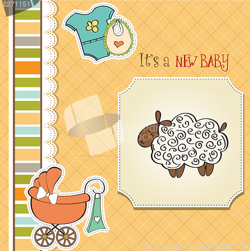 Image of cute baby shower card with sheep