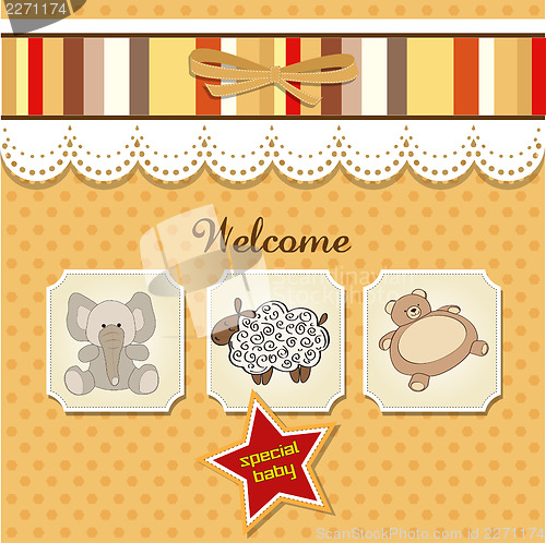Image of baby shower card with toys