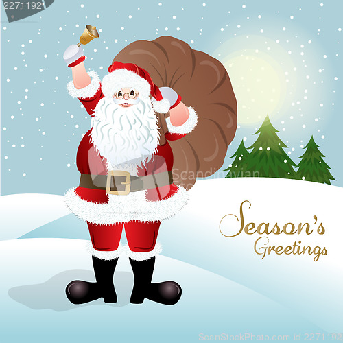 Image of Santa Claus, greeting card design